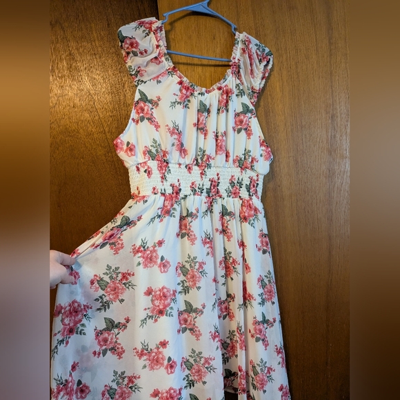 No Boundaries Floral Kids Dress - Cream and Pink - Picture 3 of 3